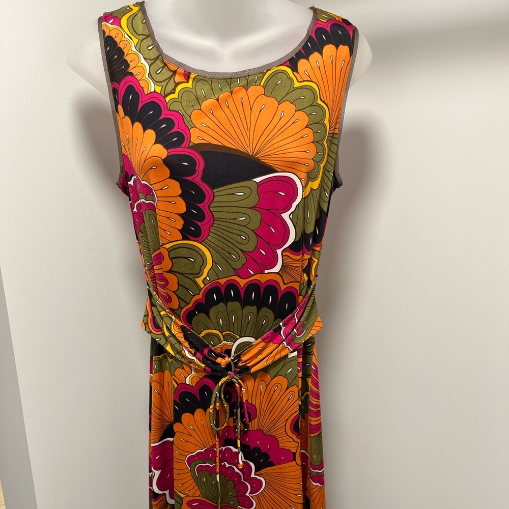 Beautiful orange, pink, green, Butterfly Dress. Unique Boutique buy. No tags.